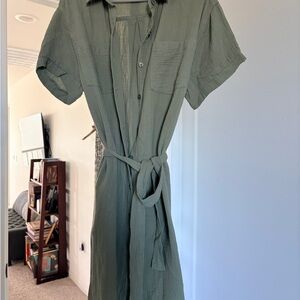 Olive Green Shirt Dress